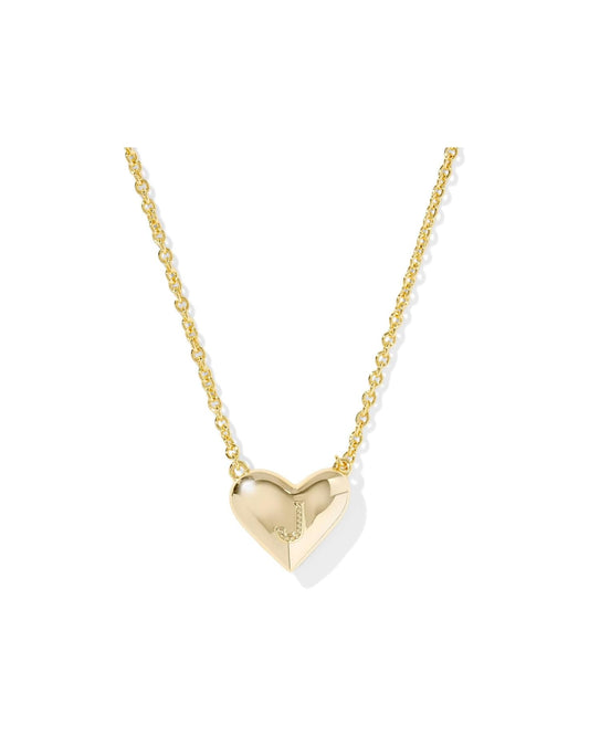 KENDRA SCOTT Heart Letter J Short Pendant Necklace