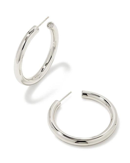 KENDRA SCOTT Colette Large Hoop Earrings in Silver