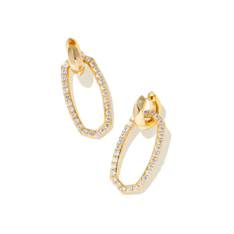 Kendra Scott Danielle Convertible Link Earrings in White Crystal