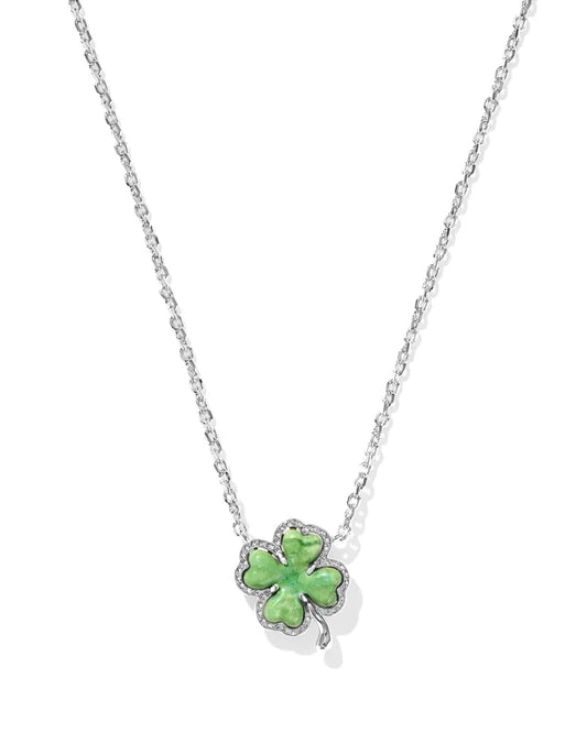 KENDRA SCOTT Clover Silver Short Pendant Necklace