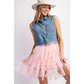 Cascading Tulle Mesh Layered Mini Skirt