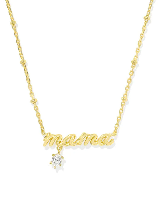 KENDRA SCOTT Mama Gold Crystal Short Pendant Necklace