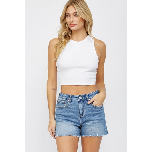 Mica Denim High Rise Cut Off Shorts