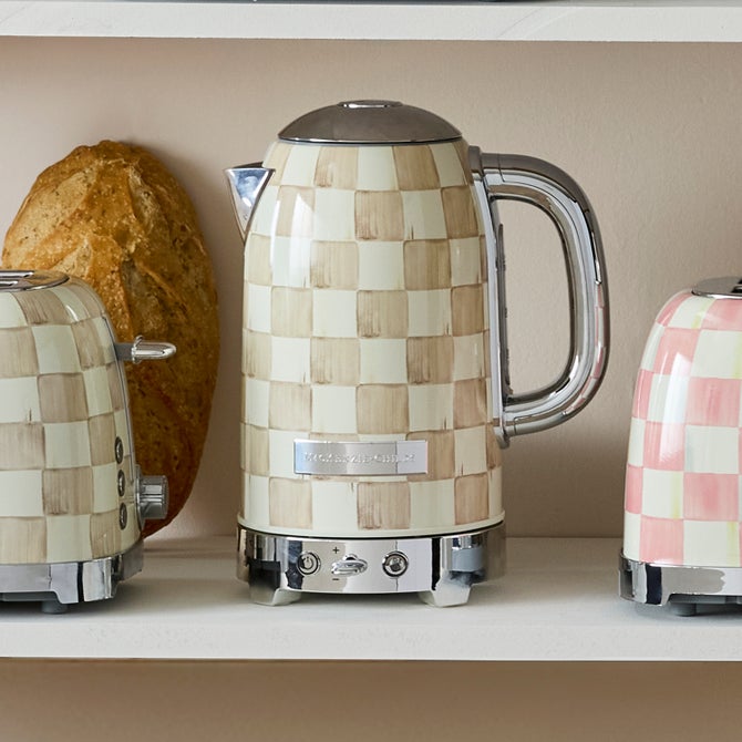Mocha Check Electric Kettle