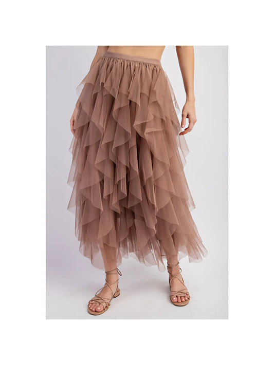 Cascading Tulle Mesh Layered Max Skirt