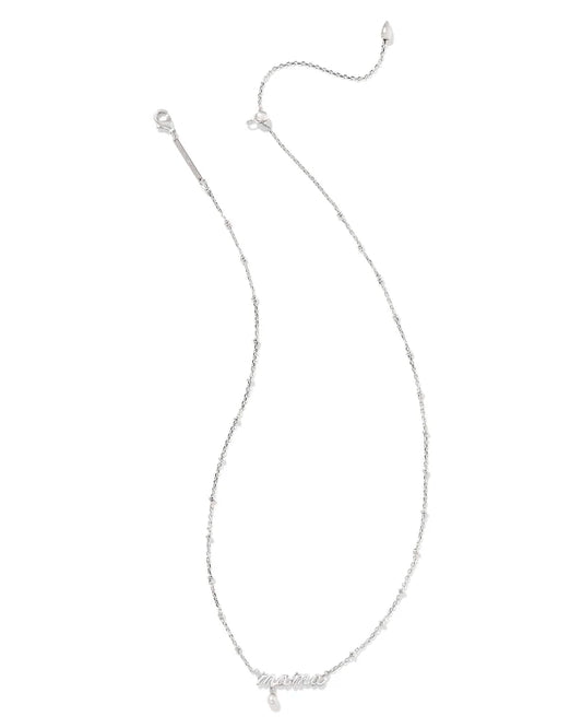 KENDRA SCOTT Mama Script Pendant Necklace in Silver