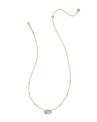 KENDRA SCOTT Elisa Lattice Frame Gold Short Pendant Necklace