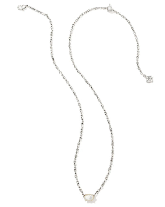 KENDRA SCOTT Cailin Silver Pendant Necklace in Ivory Mother-of-Pearl