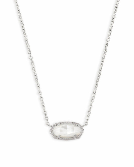 KENDRA SCOTT Elisa Silver Pendant Necklace in Ivory Mother-of-Pearl