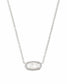 KENDRA SCOTT Elisa Silver Pendant Necklace in Ivory Mother-of-Pearl