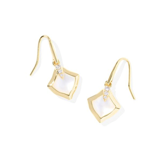KENDRA SCOTT Joelle Small Drop Earrings in Ivory Mother of Pearl