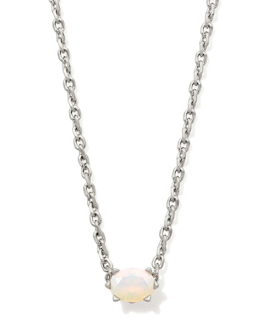 KENDRA SCOTT Cailin Silver Pendant Necklace in Champagne Opal Crystal