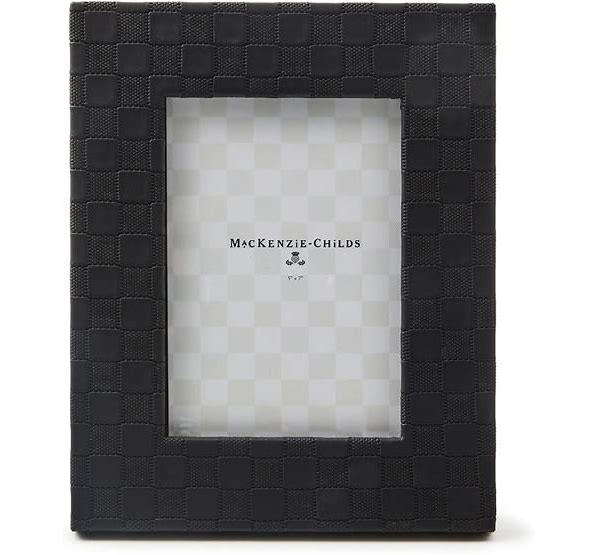 MACKENZIE-CHILDS Black Faux-Leather 5" X 7"