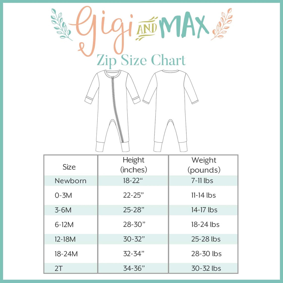 GIGI AND MAX Bamboo Baby Pajama Sleepies Little Baby Zip Axel