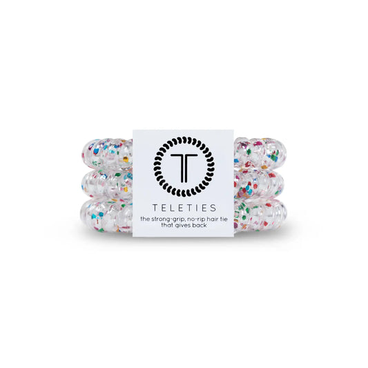 TELETIES Spiral Hair Coils | Small | Party People Hair Ties