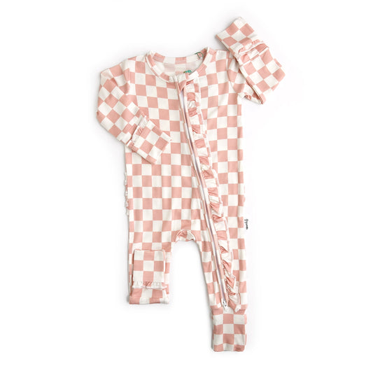 GIGI AND MAX Bamboo Baby Pajama Sleepies Little Baby Ruffle Zip Saylor