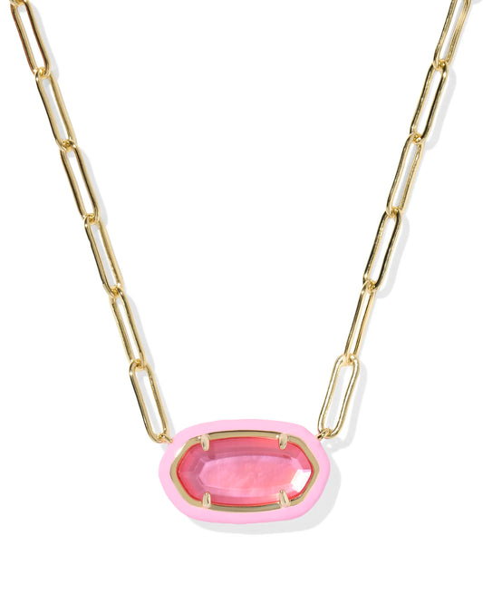 KENDRA SCOTT Elisa Enamel Frame Gold Paperclip Necklace