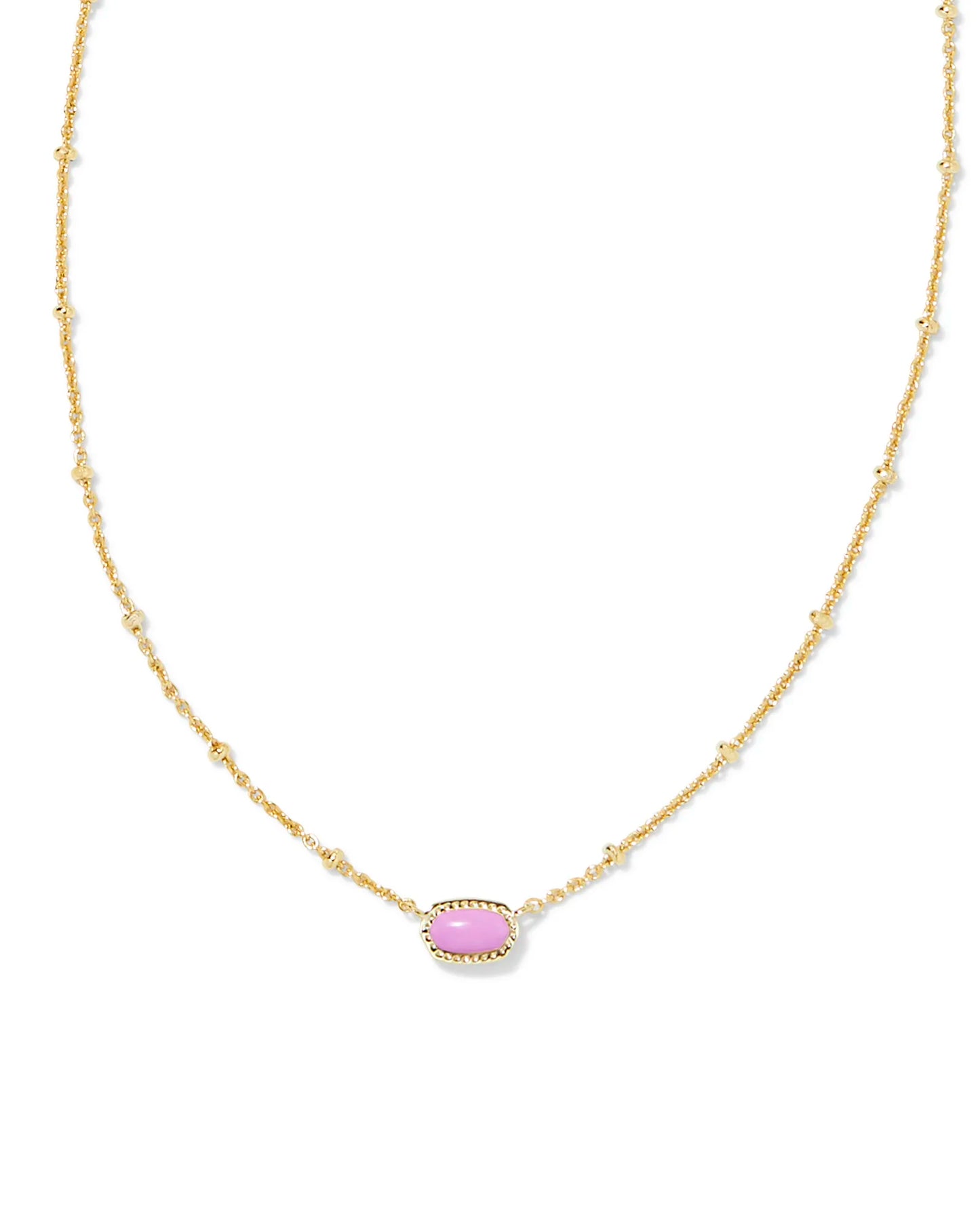 KENDRA SCOTT Mini Elisa Gold Satellite Short Pendant Necklace in Fuchsia Magnesite