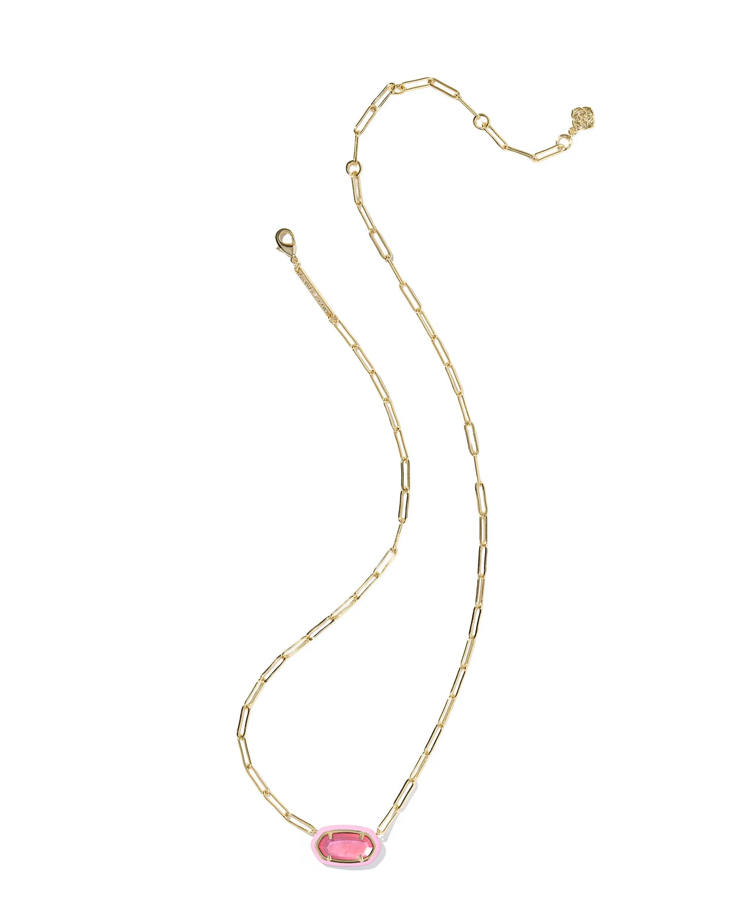 KENDRA SCOTT Elisa Enamel Frame Gold Paperclip Necklace