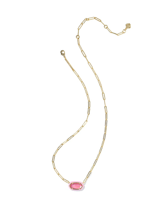KENDRA SCOTT Elisa Enamel Frame Gold Paperclip Necklace