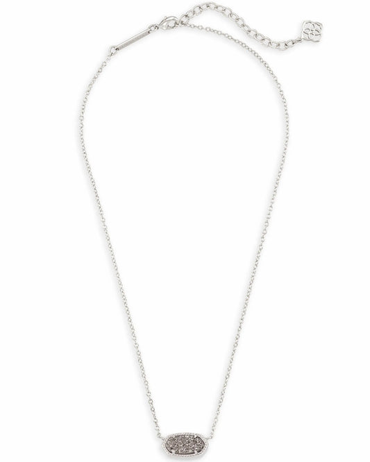 KENDRA SCOTT Elisa Silver Pendant Necklace in Platinum Drusy