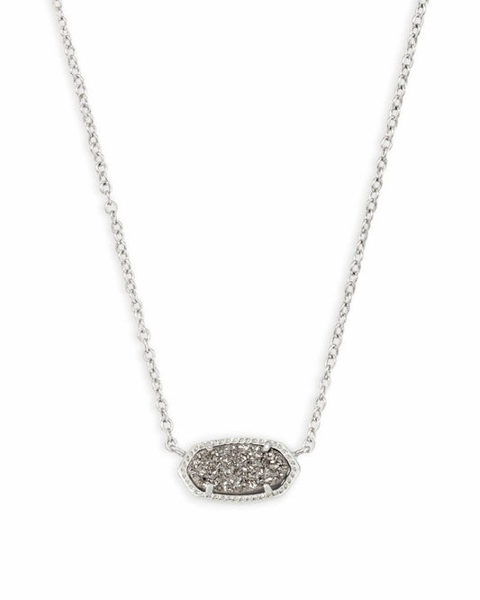 KENDRA SCOTT Elisa Silver Pendant Necklace in Platinum Drusy