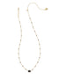 KENDRA SCOTT Mini Elisa Gold Enamel Frame Short Pendant Necklace in BlacK