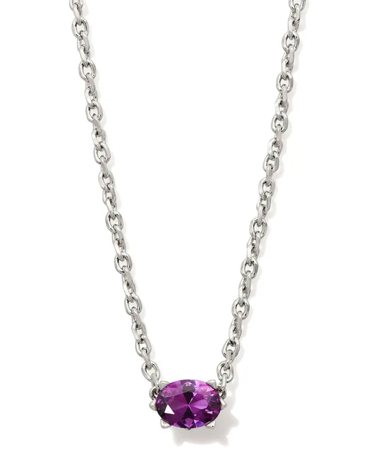 KEBDRA SCOTT Cailin Silver Pendant Necklace in Purple Crystal