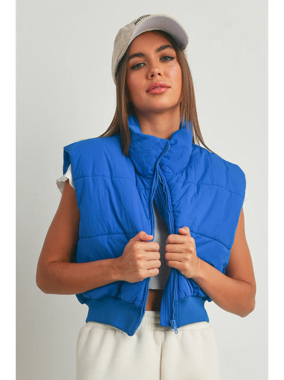 Fall Zip-Up Crop Puffer Fall Vest