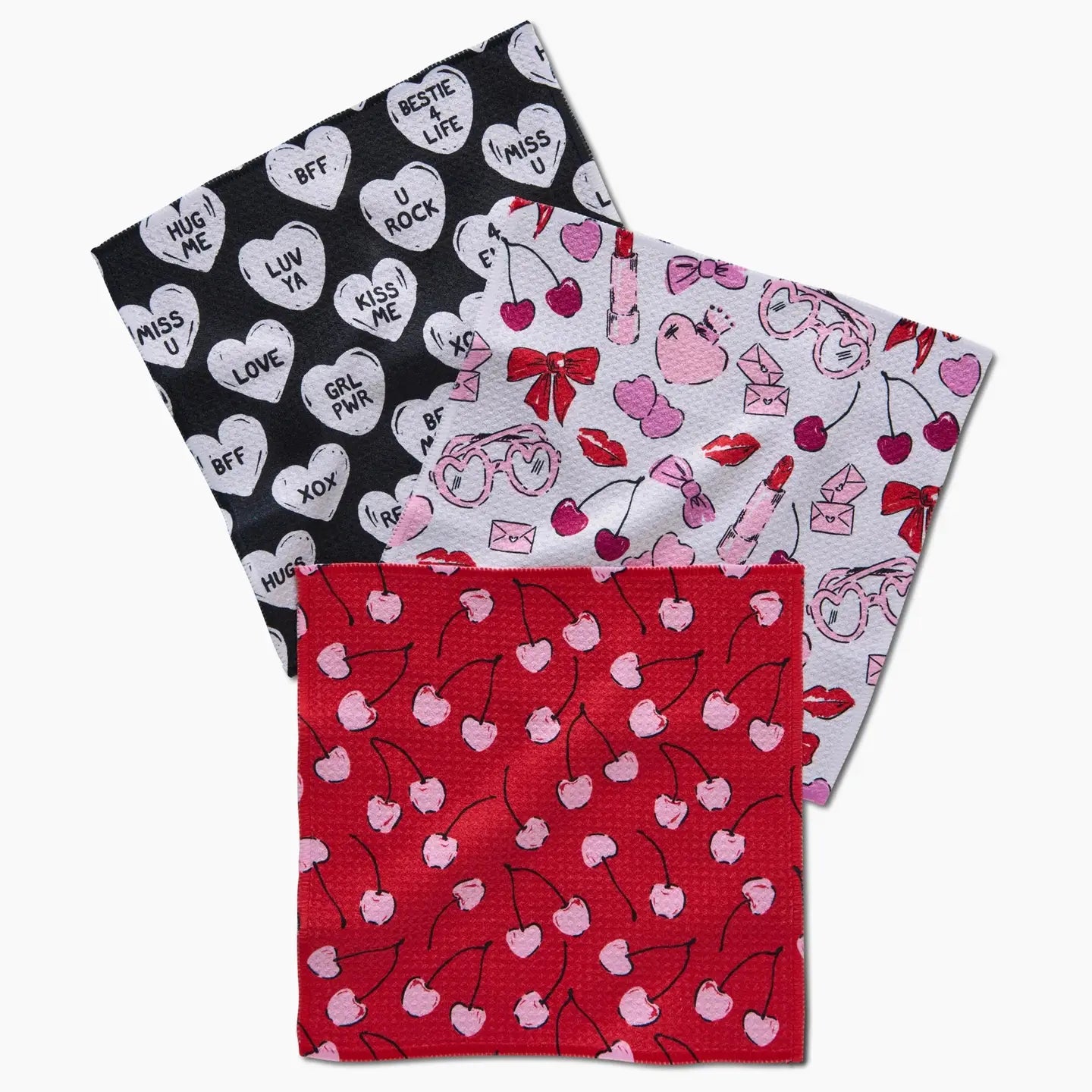 Geometry Valentines Dishcloth Set