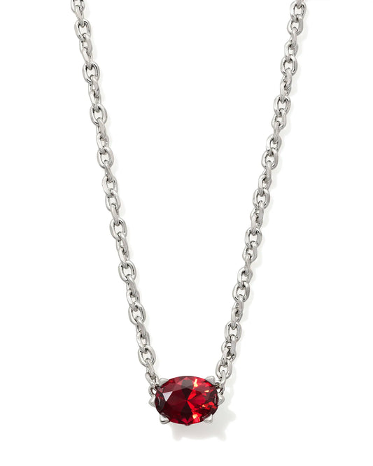 KENDRA SCOTT Cailin Silver Pendant Necklace in Red Crystal