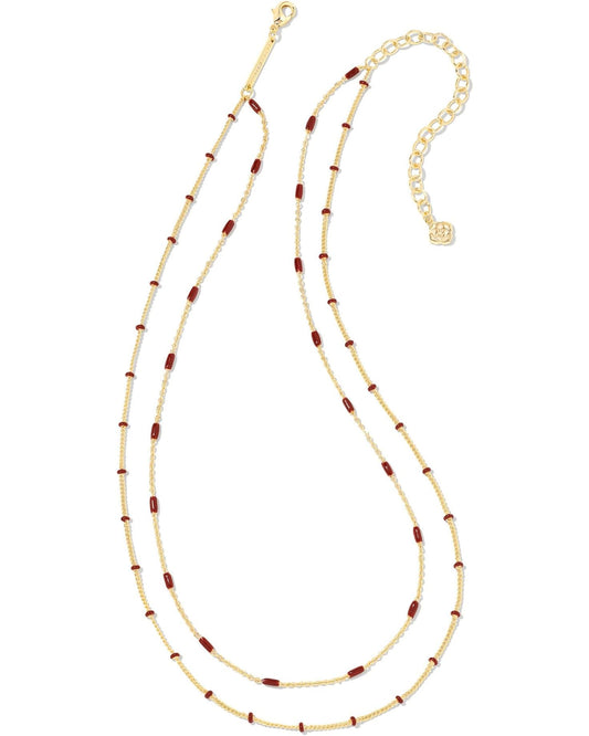 KENDRA SCOTT Dottie Gold Multi Strand Necklace in Red