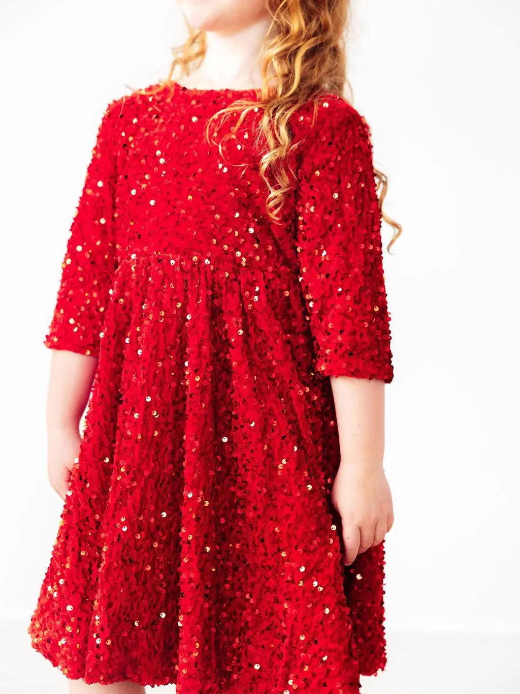 Red Velvet Sequin Dress