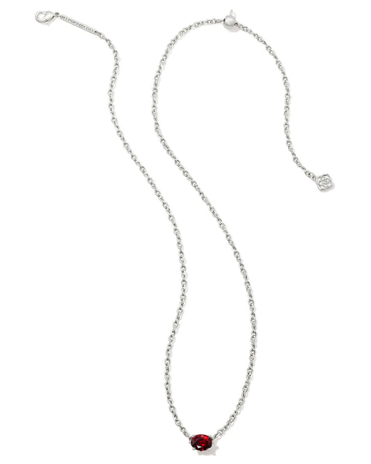 KENDRA SCOTT Cailin Silver Pendant Necklace in Red Crystal