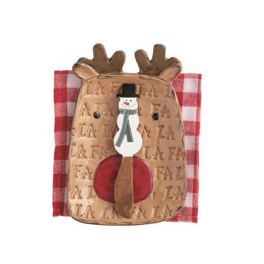 Reindeer Tray & Towel Set