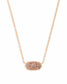 KENDRA SCOTT Elisa Rose Gold Extended Length Pendant Necklace in Rose Gold Drusy