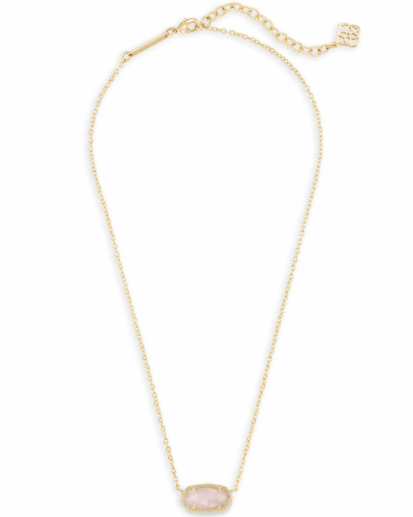 KENDRA SCOTT Elisa Gold Pendant Necklace in Rose Quartz