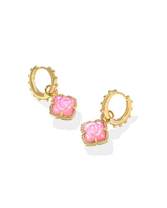 KENDRA SCOTT Mallory Rose Gold Huggie Earrings