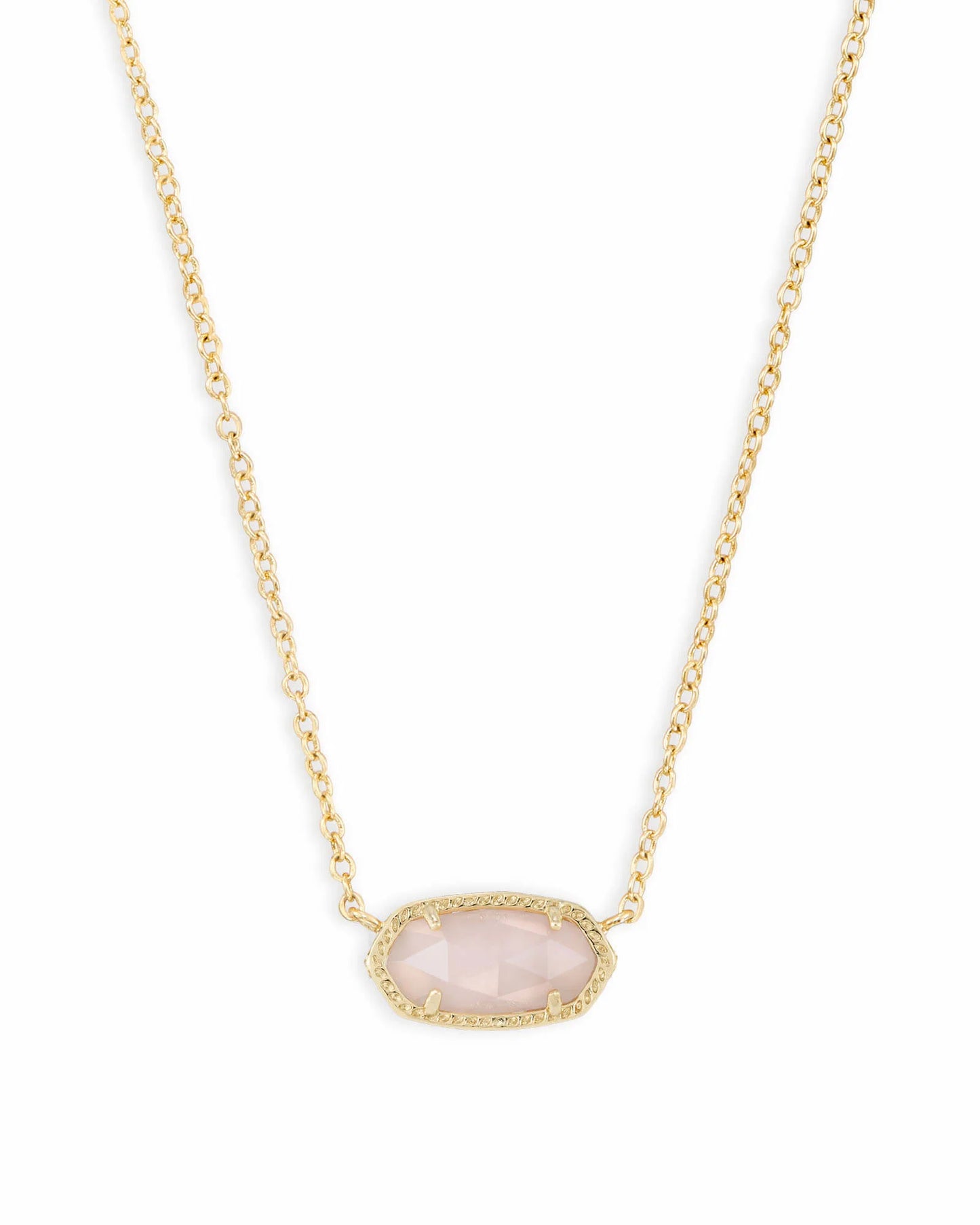 KENDRA SCOTT Elisa Gold Pendant Necklace in Rose Quartz