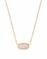 KENDRA SCOTT Elisa Gold Pendant Necklace in Rose Quartz