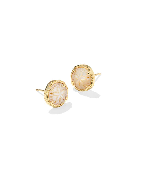 KENDRA SCOTT Sand Dollar Gold Stud Earrings