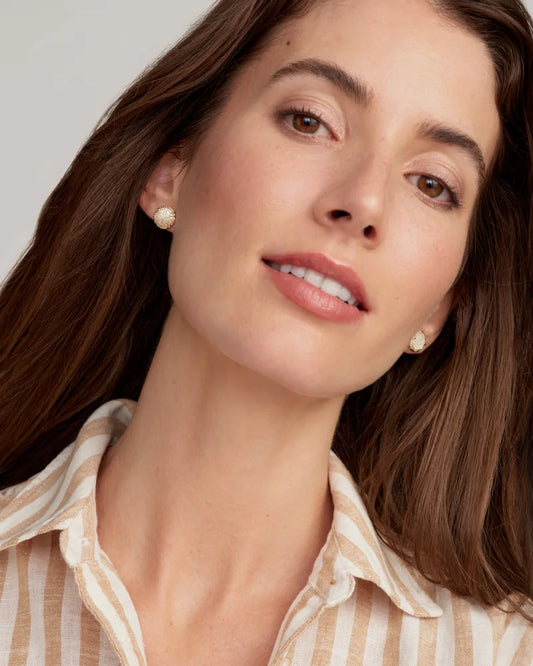 KENDRA SCOTT Sand Dollar Gold Stud Earrings