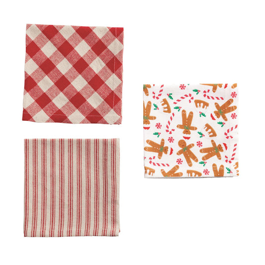 MUDPIE SANTA BASKET TOWEL SET