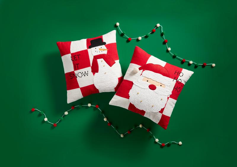 MUDPIE Santa Quilted Pillow