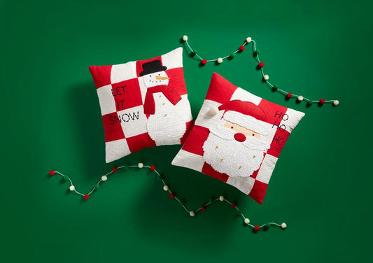 MUDPIE Santa Quilted Pillow