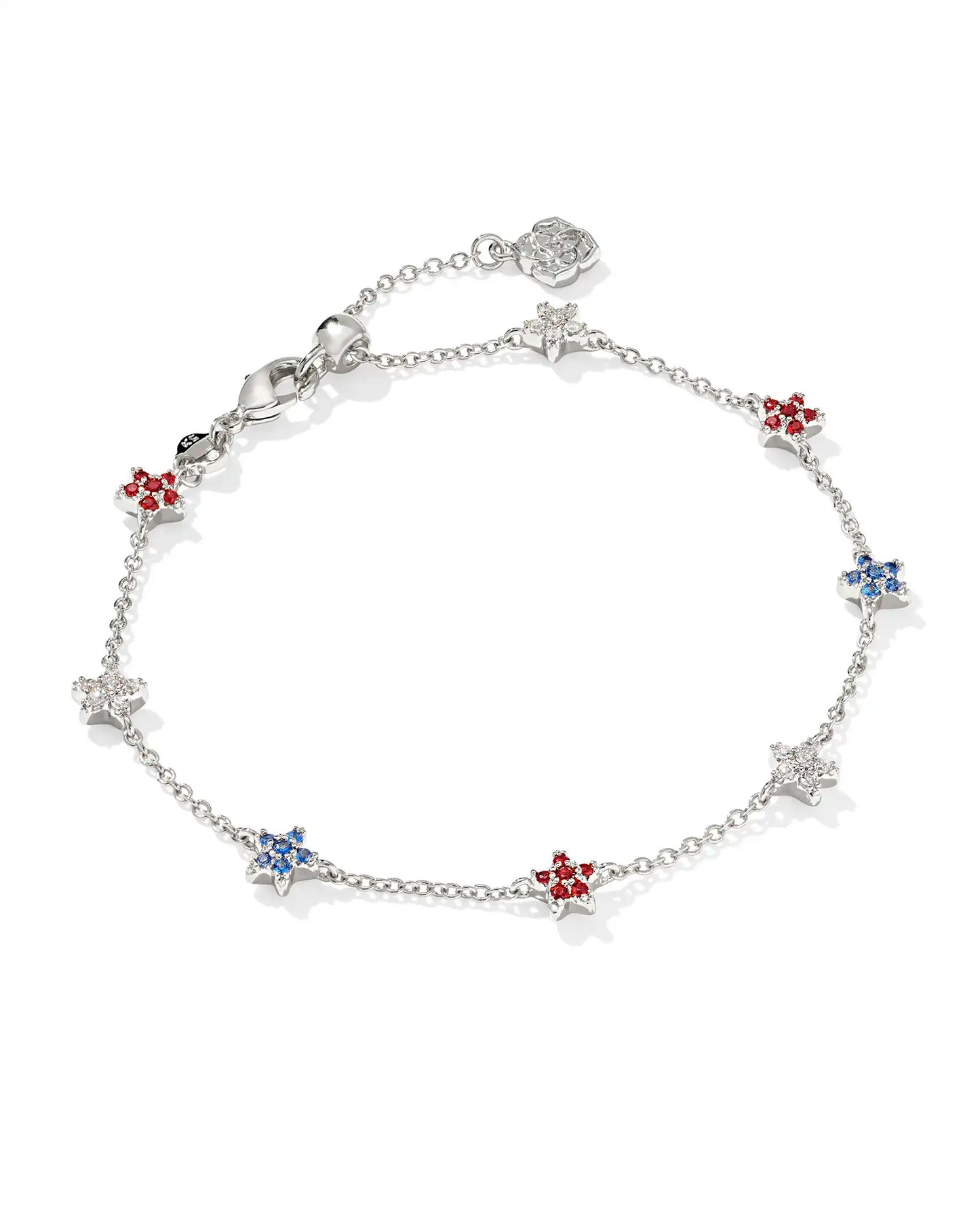KENDRA SCOTT Sierra Star Silver Crystal Delicate Chain Bracelet