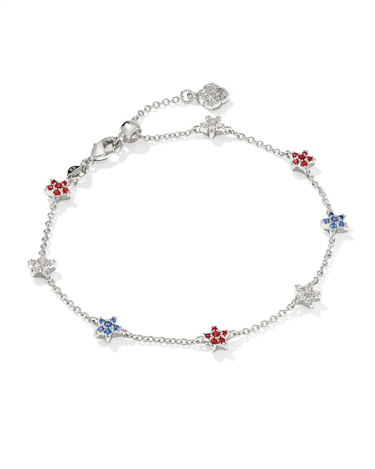 KENDRA SCOTT Sierra Star Silver Crystal Delicate Chain Bracelet