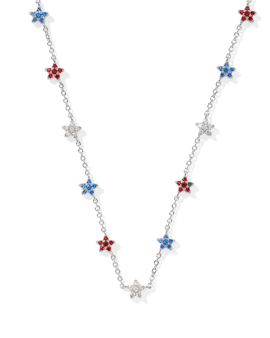 KENDRA SCOTT Sierra Star Silver Crystal Strand Necklace
