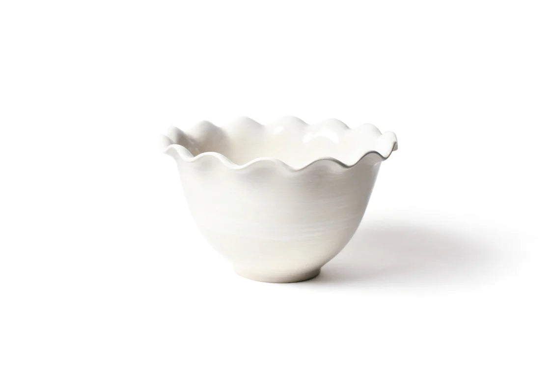 Coton Colors Signature White 9in Ruffle Bowl
