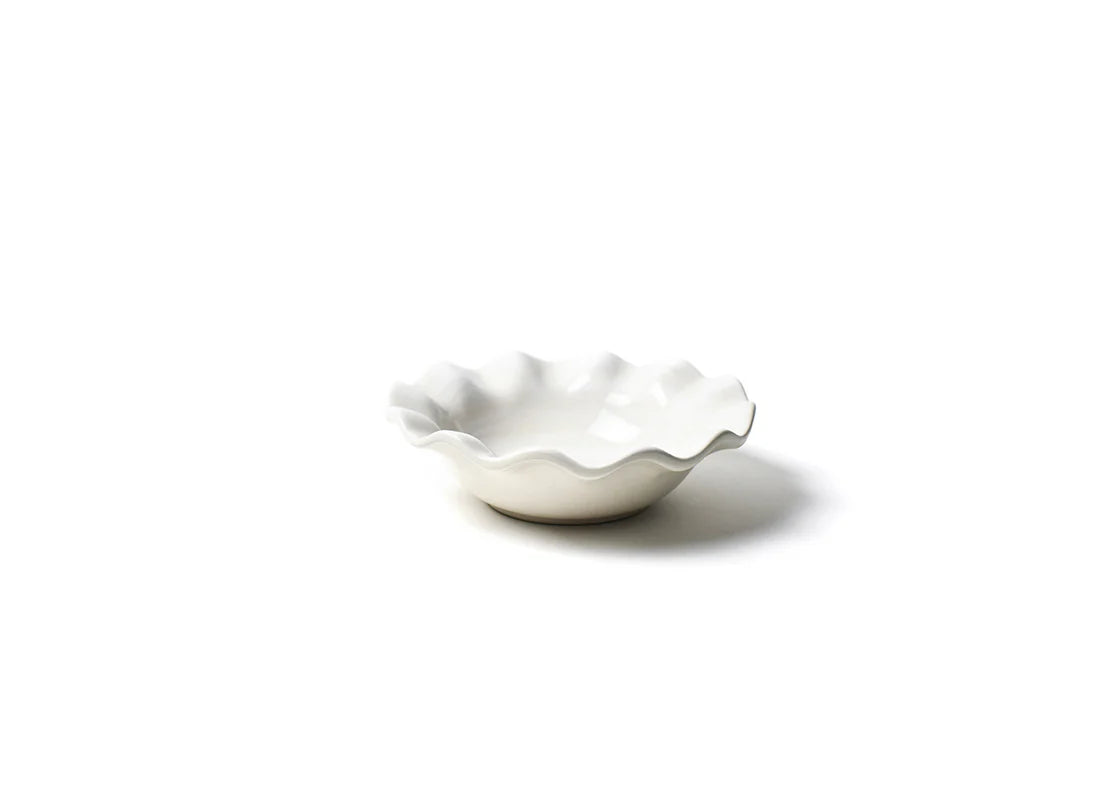 Coton Colors Signature White Ruffle Flare Small Bowl